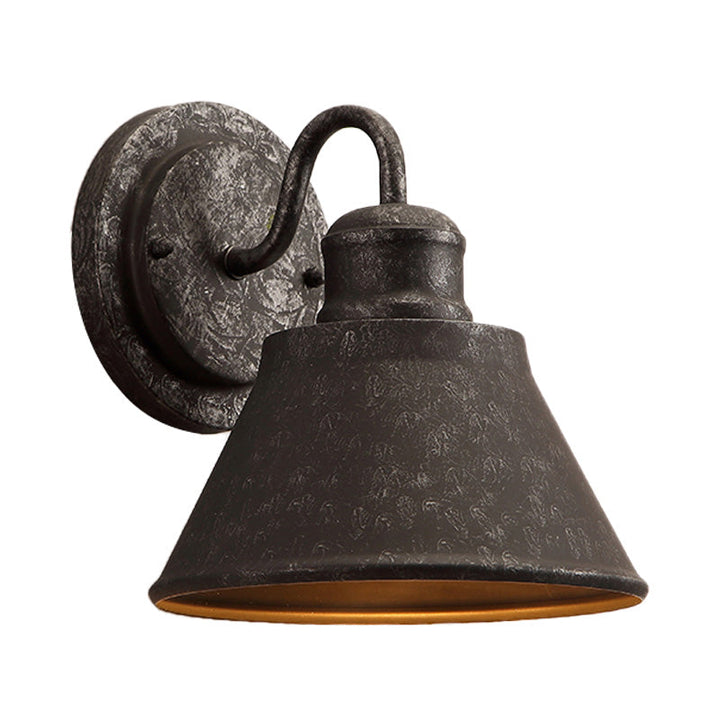 BowLift | Metal Antique Black Wall Lights Drum/Trumpet Shade 1-Light Retro Rustic Wall Lamp Fixture