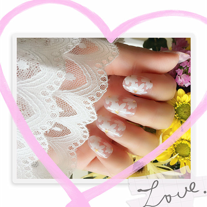 Floral Artistic Press-On Nail Tips