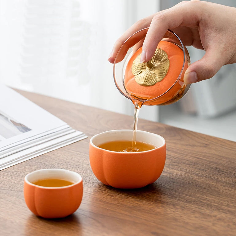 BowLift | Mini Pumpkin Ceramic Teapot Set