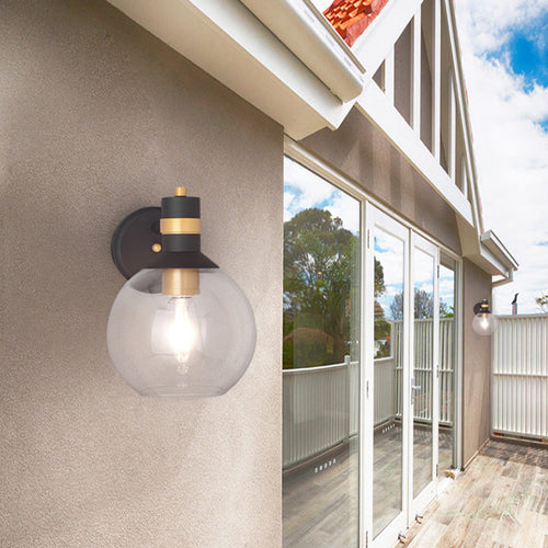BowLift | Clear Glass Black Wall Lamp Lighting Cylinder/Half Circle/Rectangle 1-Light Industrial Light Fixture, 6
