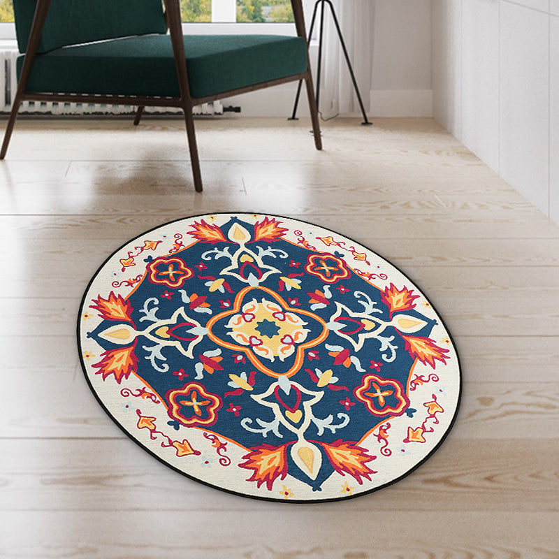 BowLift | Red and blue bedroom rug southwestern tribal rug synthetic non-slip backing area rug