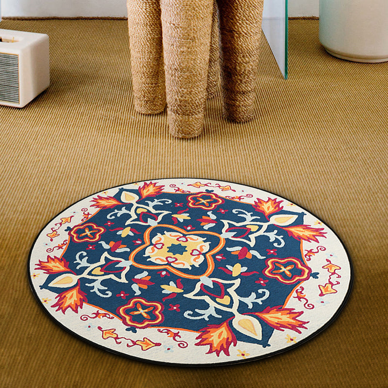 BowLift | Red and blue bedroom rug southwestern tribal rug synthetic non-slip backing area rug