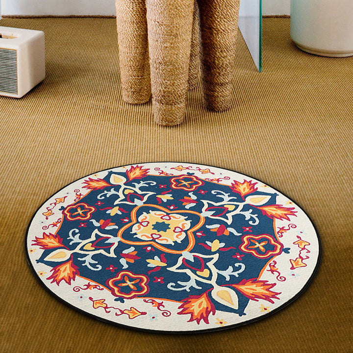 BowLift | Red and blue bedroom rug southwestern tribal rug synthetic non-slip backing area rug