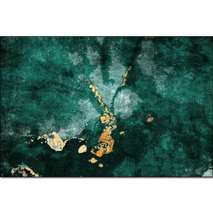BowLift | Modern living room rug in green abstract marble pattern rug polyester washable area rug