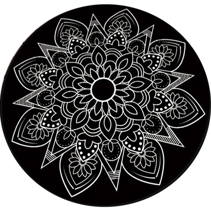 BowLift | Tribal Medallion Rug Black and White Southwest Rug Polyester Washable Area Rug for Living Room