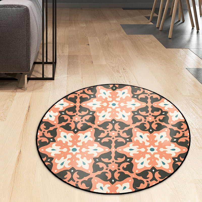 BowLift | Classic Southwest Rug Orange and Pink Tribal Rug Polyester Non-Slip Back Rug for Living Room