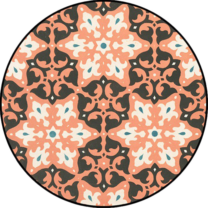 BowLift | Classic Southwest Rug Orange and Pink Tribal Rug Polyester Non-Slip Back Rug for Living Room