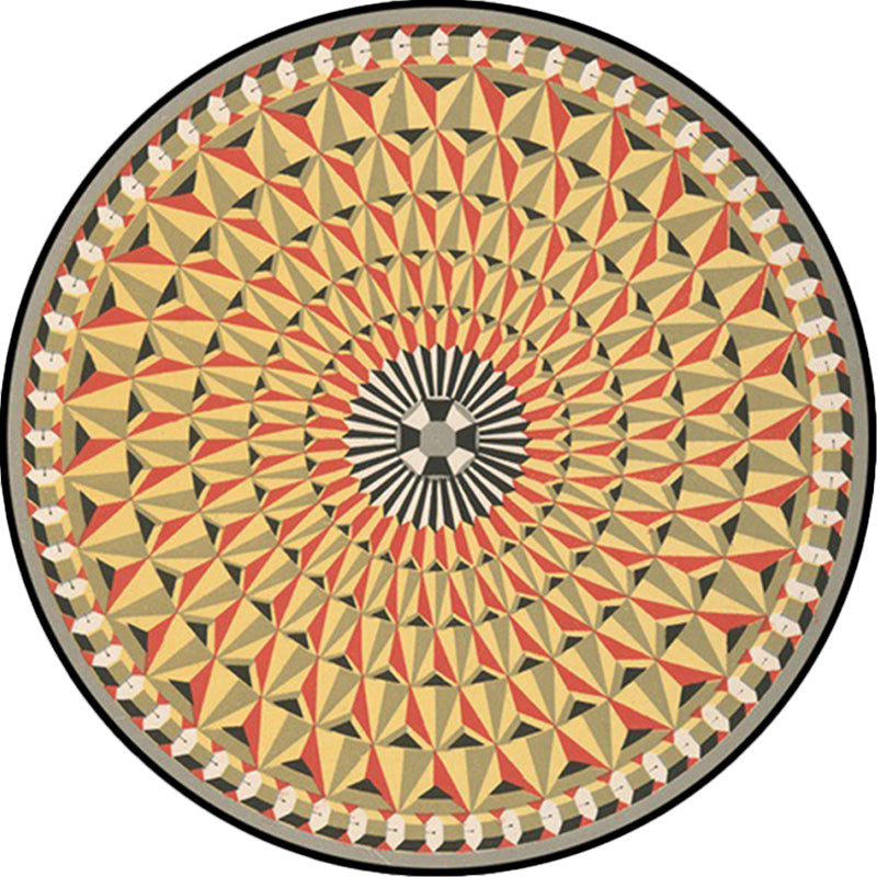 BowLift | Moroccan floral geometric rug yellow polyester rug non-slip backing area rug for bedroom
