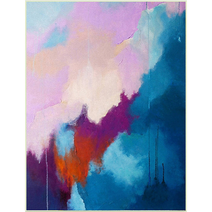 Minimalist modern carpet colorful abstract painting printing area rug polyester washable rug for bedroom | Bowlift