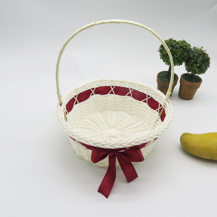 Decorative Woven Storage Basket with Handle Bowlift