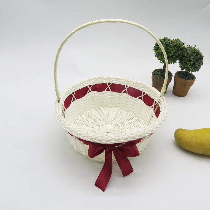 Decorative Woven Storage Basket with Handle Bowlift