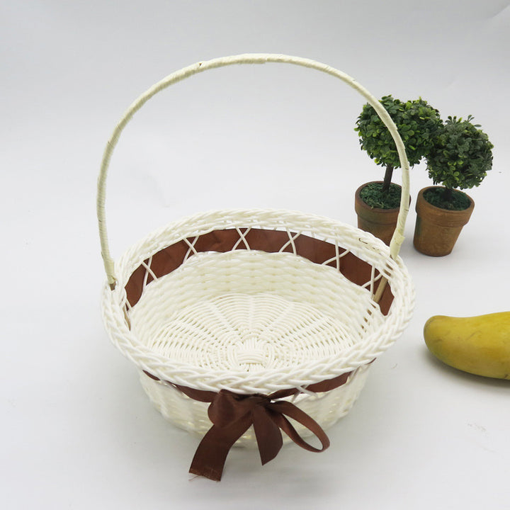 Decorative Woven Storage Basket with Handle Bowlift