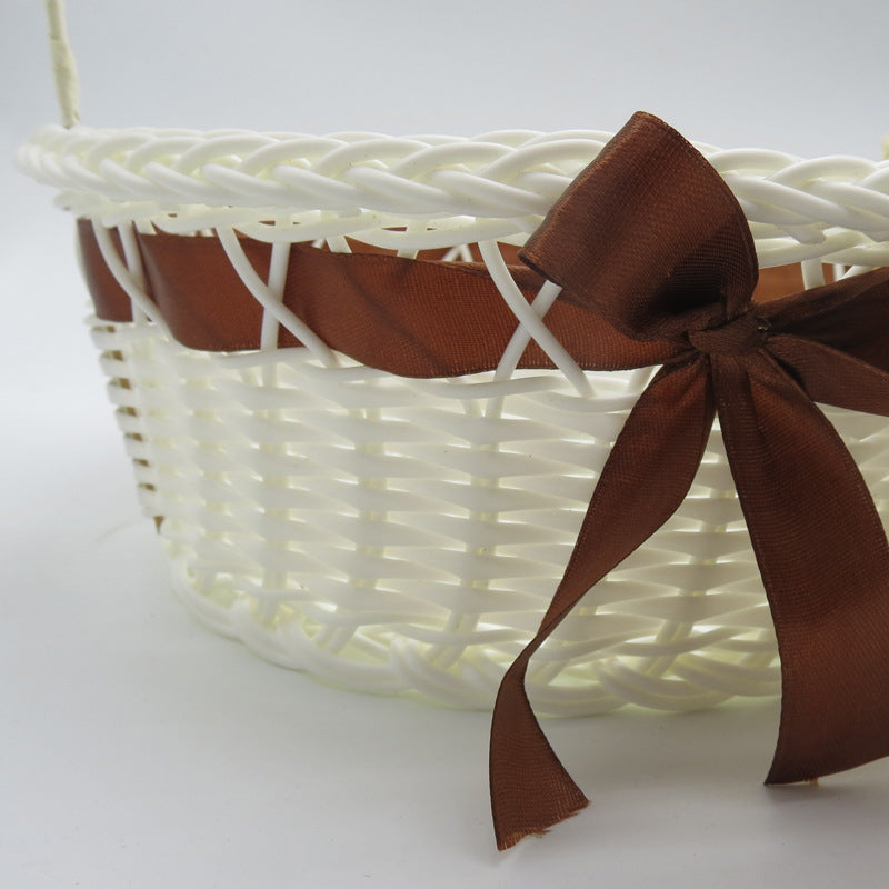Decorative Woven Storage Basket with Handle Bowlift