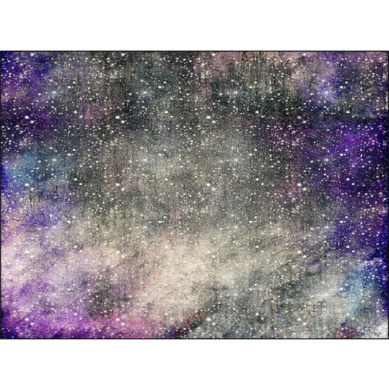 Modern rug for the living room in gray and purple with abstract galaxy star pattern rug polyester washable rug for the area | Bowlift