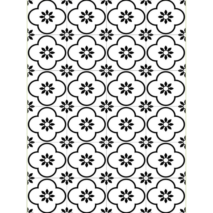 BowLift | Moroccan living room rug in white floral square pattern rug polyester non-slip area rug