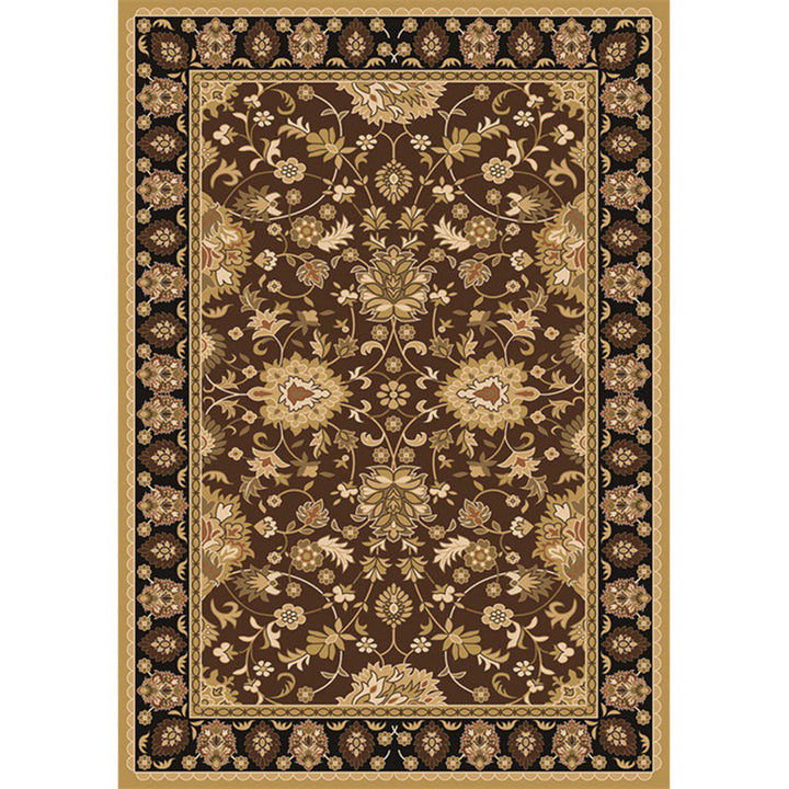 BowLift | Persian petal pattern rug in brown Moroccan rug polyester non-slip mat rug for bedroom