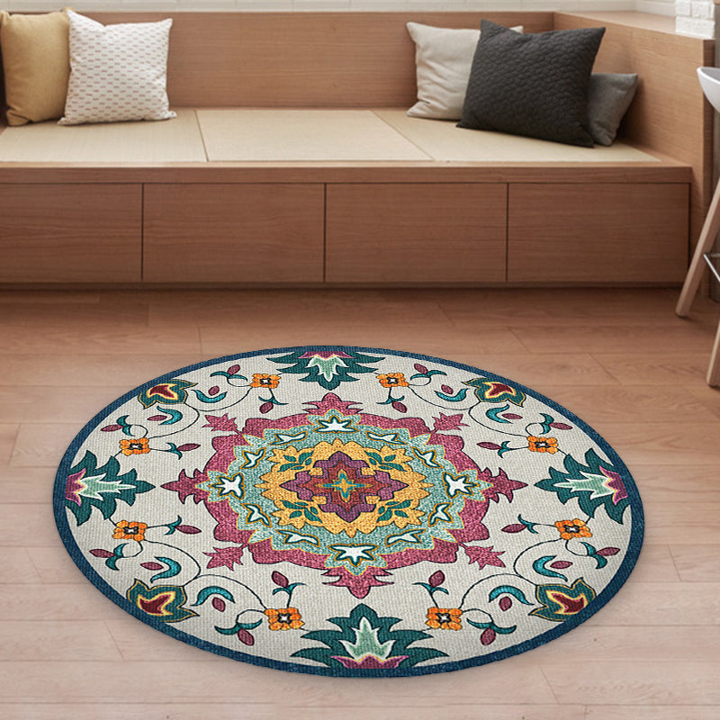 BowLift | Classic Blue and Red Americana Carpet Synthetic Tribal Carpet Non-Slip Back Carpet for Bedroom