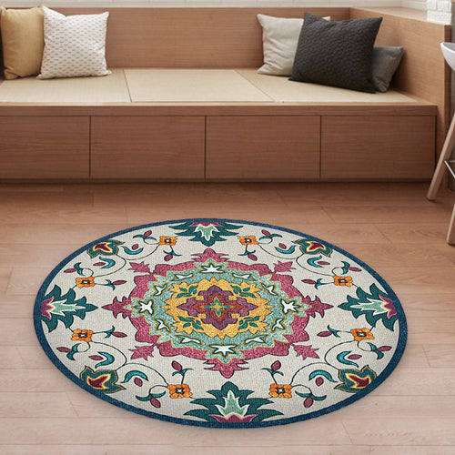BowLift | Classic Blue and Red Americana Carpet Synthetic Tribal Carpet Non-Slip Back Carpet for Bedroom