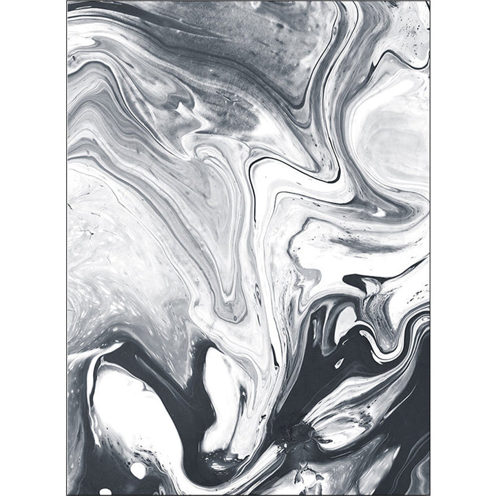 Modern Living Room Carpet in Black and White Abstract Oil Painting Pattern Carpet Polyester Washable Carpet | Bowlift