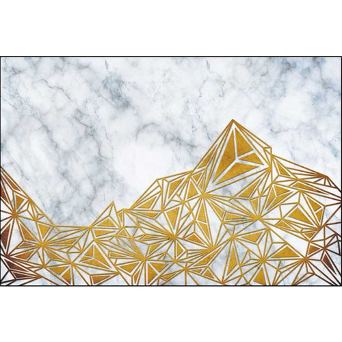 New Modern Carpet in Ivory Abstract Marble Triangle Print Area Rug Polyester Washable Rug for Home Decor | Bowlift