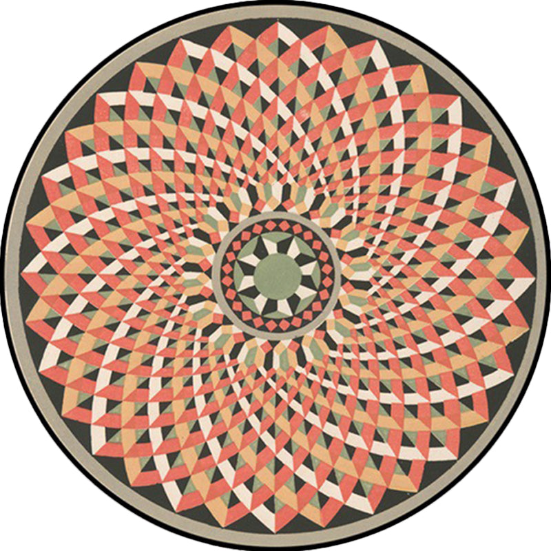 BowLift | Orange and pink Moroccan carpet polyester flower rug non-slip backing rug for living room