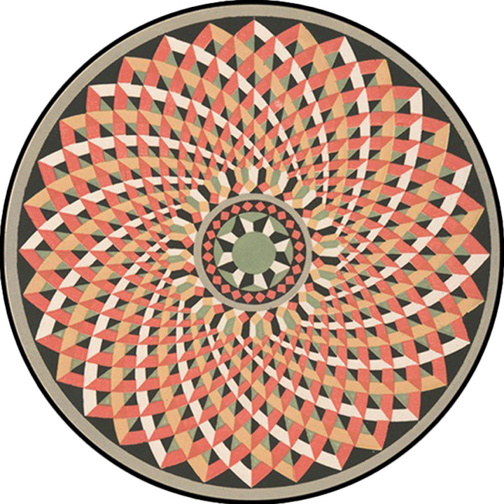 BowLift | Orange and pink Moroccan carpet polyester flower rug non-slip backing rug for living room