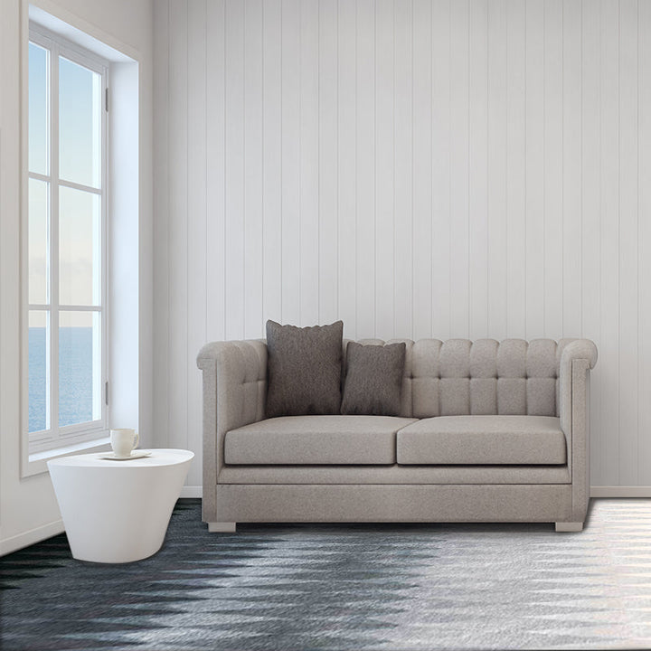 Black and Blue Bedroom Carpet Modern Abstract Diamond Pattern Area Rug Polyester Washable Carpet | Bowlift