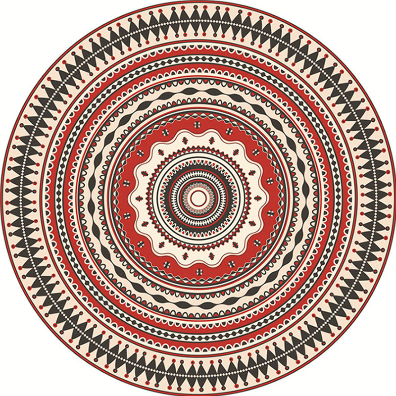 BowLift | Classic red Southwest rug Polyester tribal rug washable rug for the bedroom