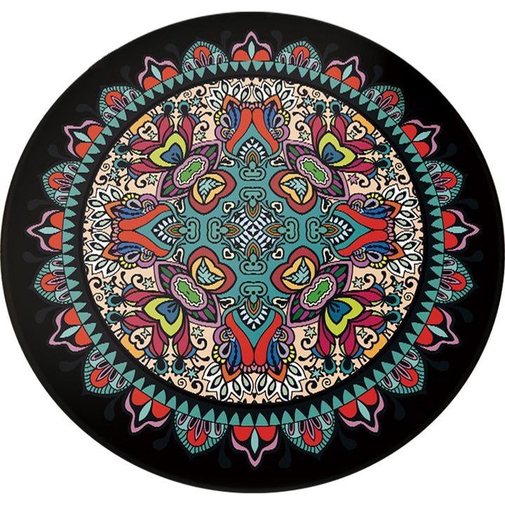 BowLift | Tribal Southwestern Carpet Blue and Black Polyester Rug Non-Slip Back Rug for Bedroom