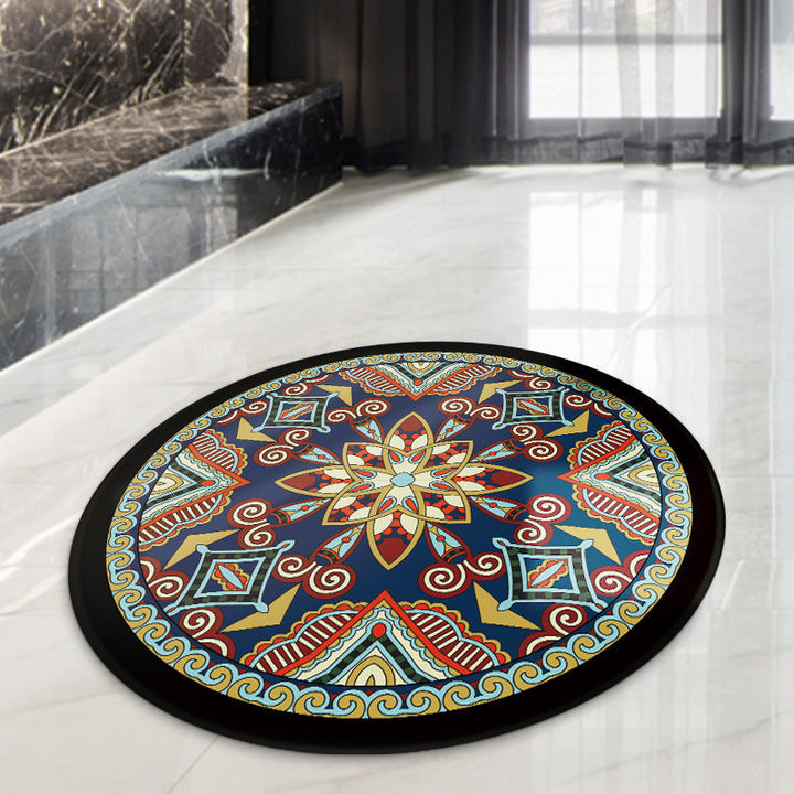 BowLift | Blue and Black Americana Rug Polyester Southwestern Rug non-slip backing Rug for Bedroom