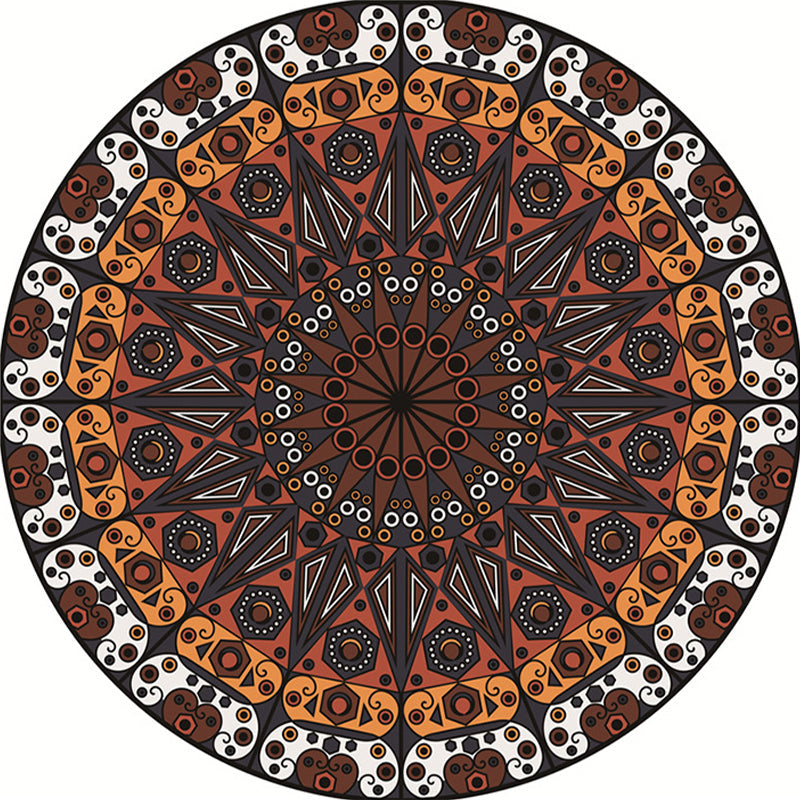 BowLift | Moroccan Flower Carpet White and Red Polyester Carpet Non-Slip Backing Machine Washable Carpet for Bedroom