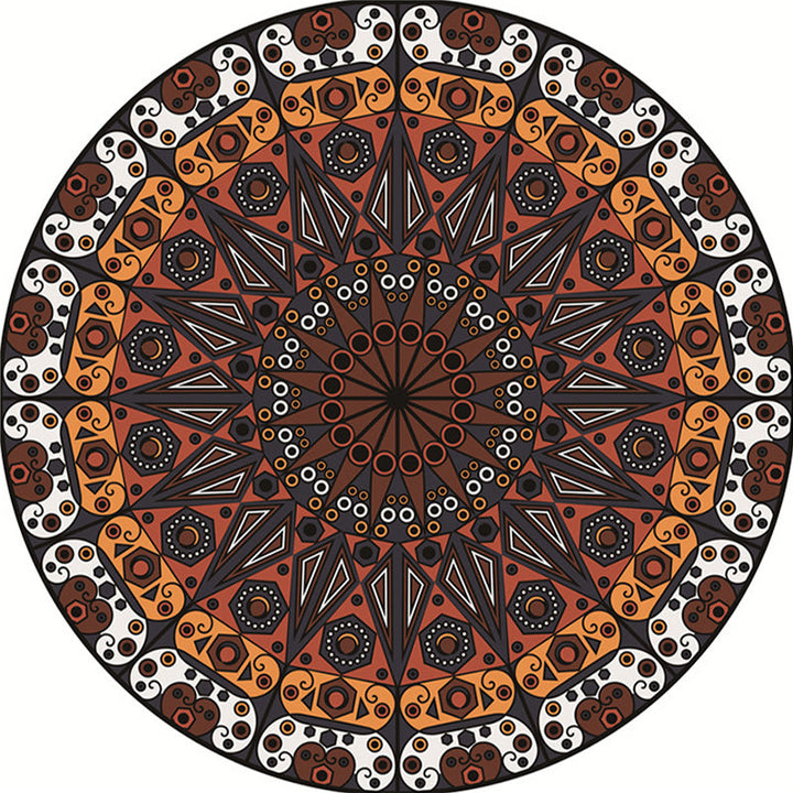 BowLift | Moroccan Flower Carpet White and Red Polyester Carpet Non-Slip Backing Machine Washable Carpet for Bedroom