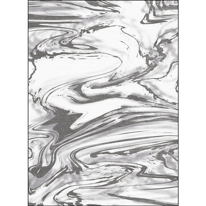 Gray and White Bedroom Rug Modern Abstract Sea Water Pattern Area Rug Polyester Washable Rug | Bowlift