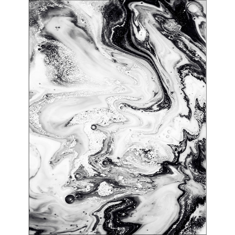 Black and White Bedroom Rug Modern Abstract Bubbles Ink Painting Pattern Carpet Polyester Washable Rug | Bowlift