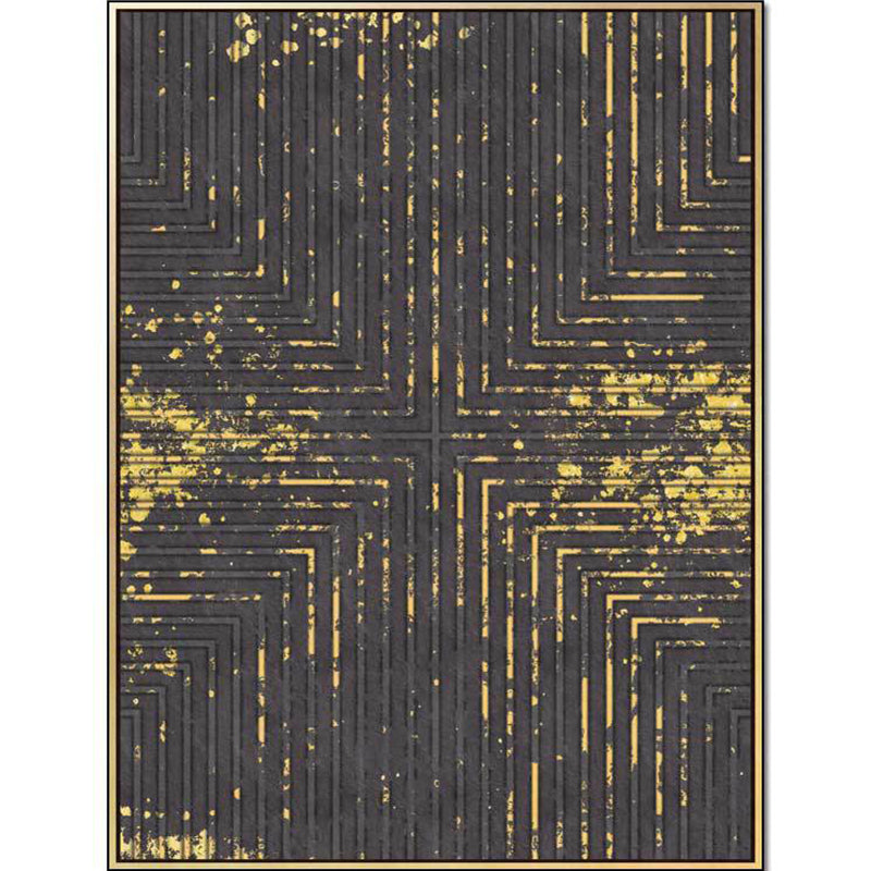 Modern living room rug in black and white with abstract stripe cross pattern rug polyester washable rug | Bowlift