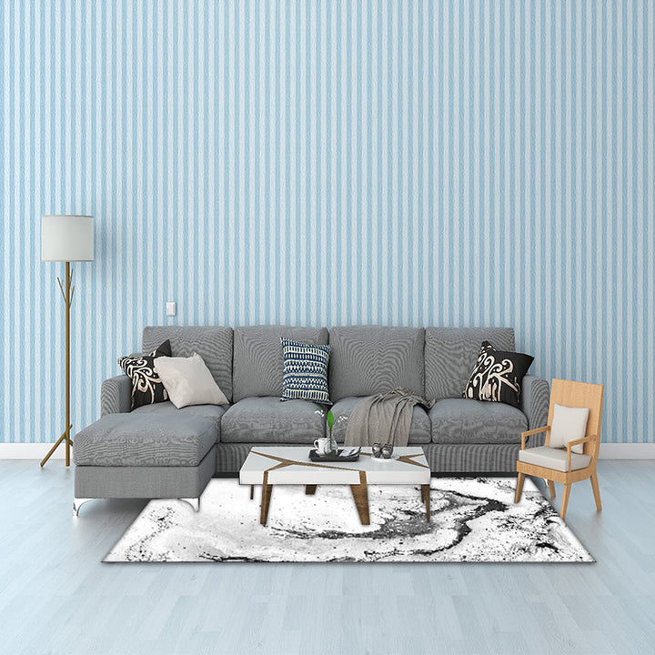 Modern bedroom rug in white abstract splash pattern rug polyester washable rug | Bowlift