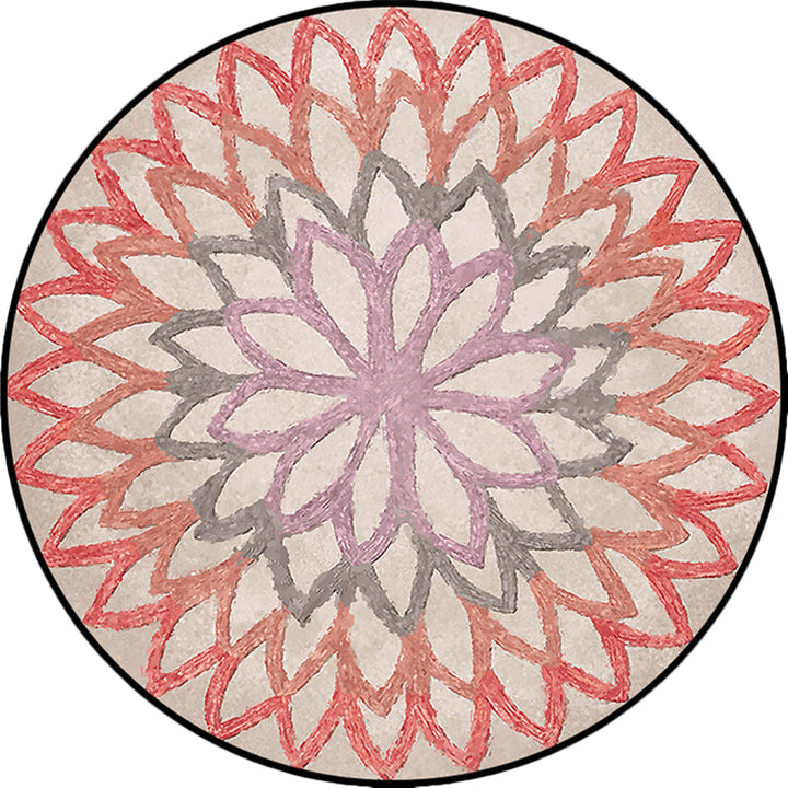 BowLift | Red and green Moroccan carpet polyester flower carpet non-slip back carpet for living room