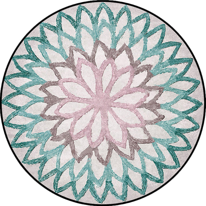 BowLift | Red and green Moroccan carpet polyester flower carpet non-slip back carpet for living room