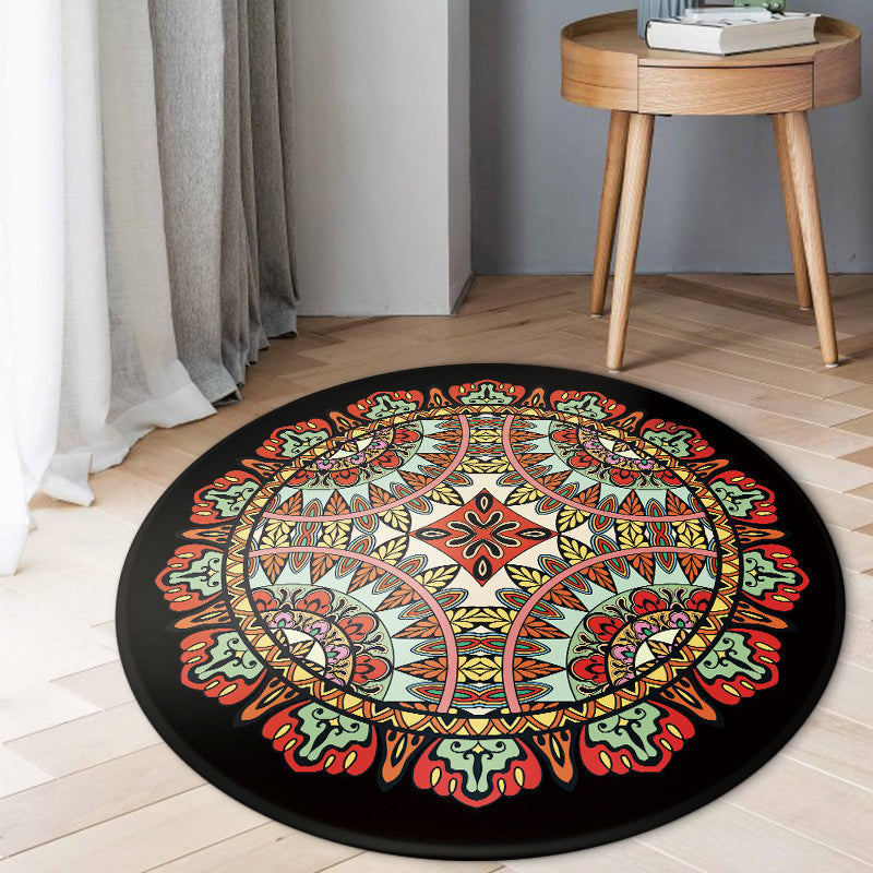 BowLift | Southwest Tribal Carpet Red and Black Polyester Rug with Non-Slip Back Area Rug for Bedroom