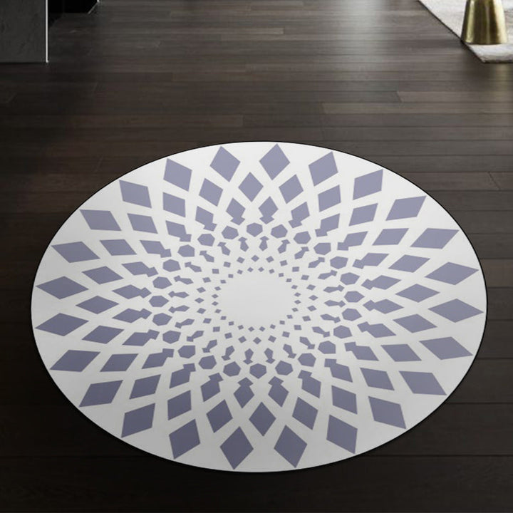 BowLift | Moroccan floral geometric rug black and white polyester rug non-slip backing area rug for bedroom