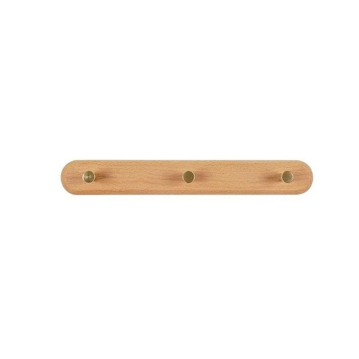 BowLift | WandHout – Minimalistic wooden wall coat rack with brass hooks