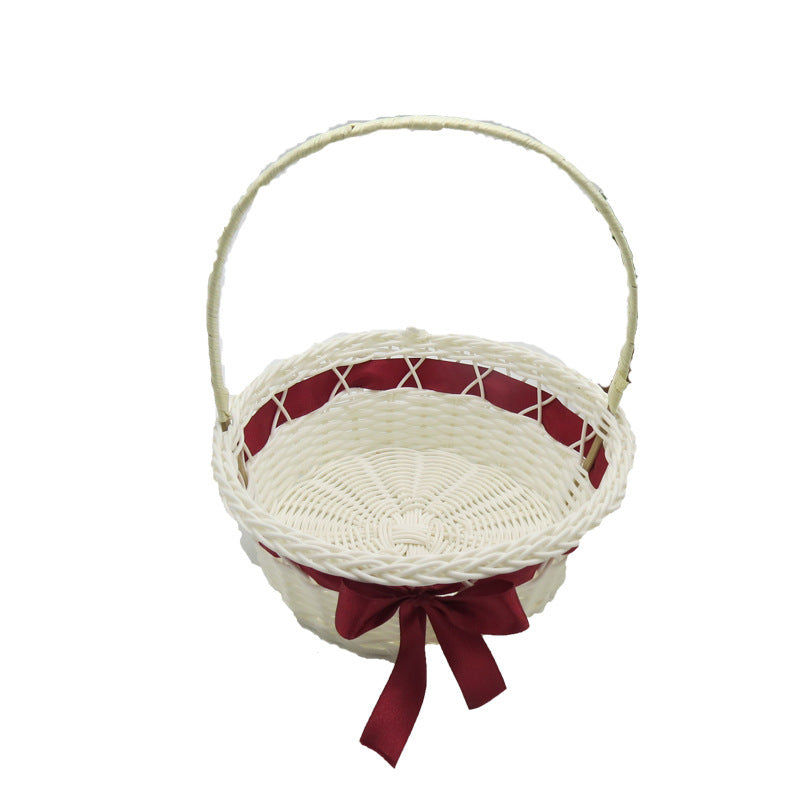 Decorative Woven Storage Basket with Handle Bowlift