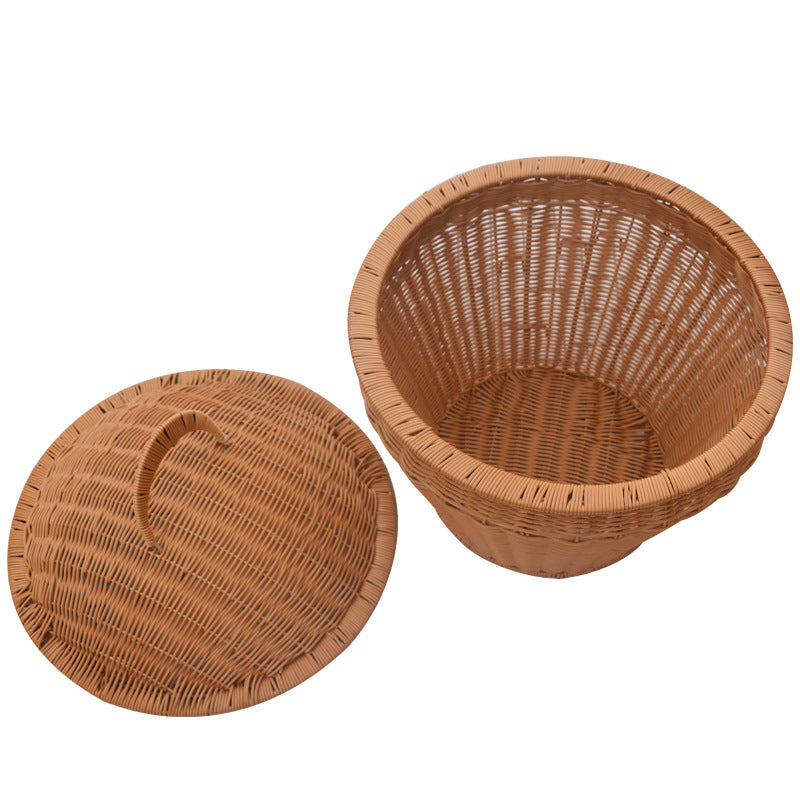 Artisan Woven Storage Basket with Lid Bowlift