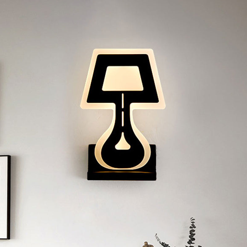 BowLift | Modern LED Wall Lamp with Acrylic Shade Black/White Desk Lamp Shapes Wall Lighting in Warm/White Light