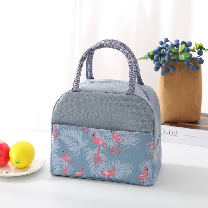 Insulated lunch bag with trendy flamingo pattern Bowlift