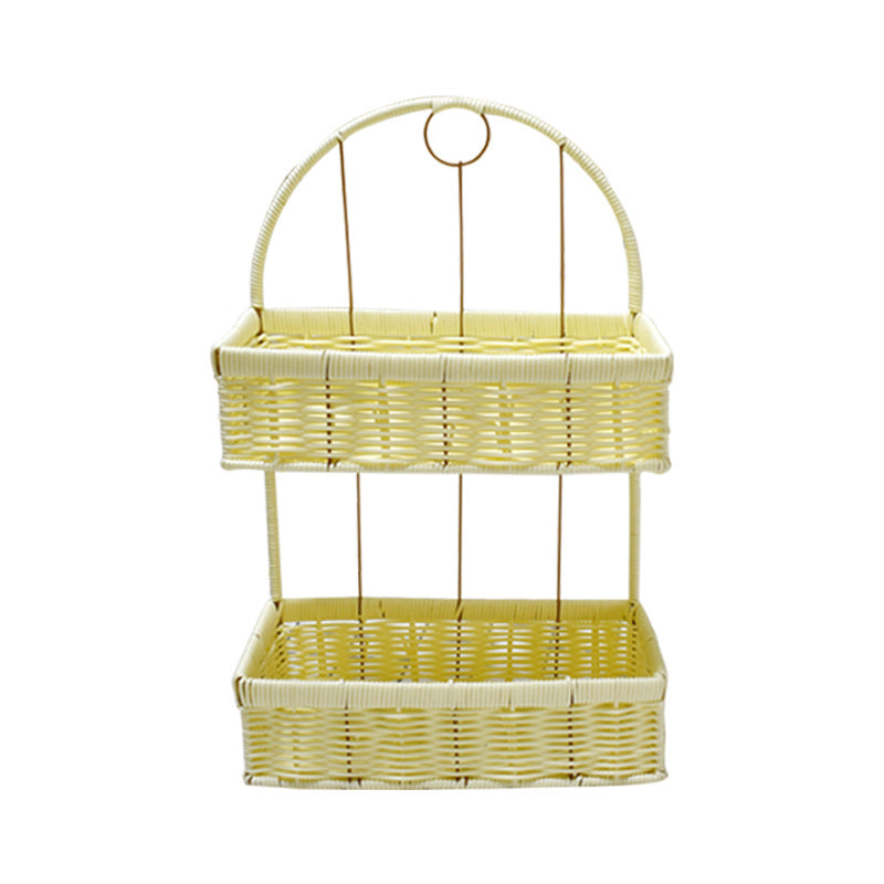 Two-Tiered Woven Storage Basket Bowlift