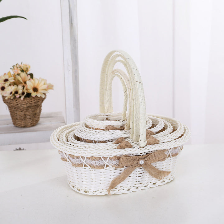 Decorative Floral Woven Basket Set Bowlift