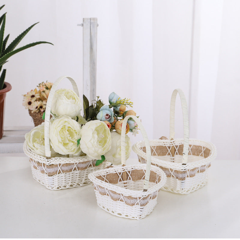 Decorative Floral Woven Basket Set Bowlift