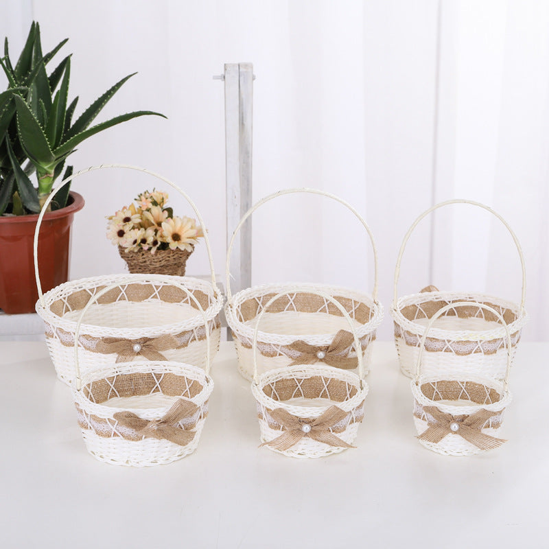 Decorative Floral Woven Basket Set Bowlift