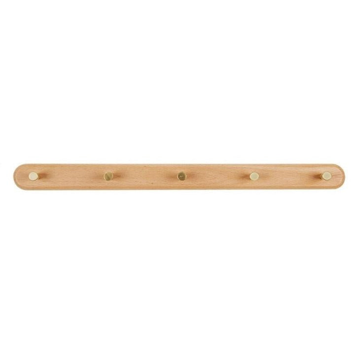 BowLift | WandHout – Minimalistic wooden wall coat rack with brass hooks